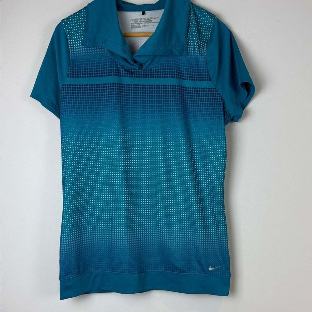 Nike Women's Golf Polo Blue Dri Fit Stay Cool